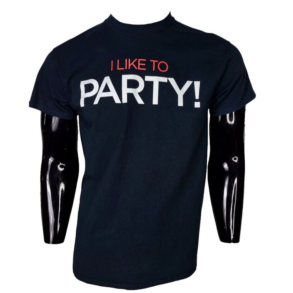 Vintage "I Like To Party" Viejas Casino San Diego Cali Black Tee Unisex Med NEW